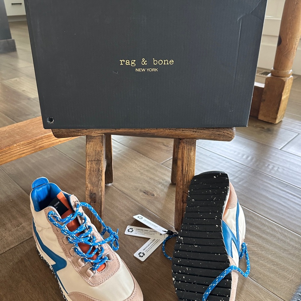 Rag & Bone Beige and Blue Sneakers